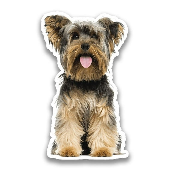 Sitting York Puppy Sticker -SPIdeals Designs, Vinyl Sticker