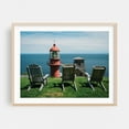 thumbnail image 1 of Sitting at Pointe-à-la-Renommée Lighthouse 01 - Gaspé Québec Canada Photography Oak Framed Wall Art Print 30 x 40 inches, 1 of 3