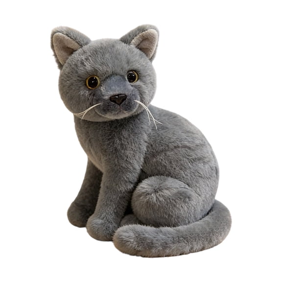 Sitting-cats-with-head-turned-aside Series Soothing Doll - Tabby Cats - Blue Cats Plushs Toy