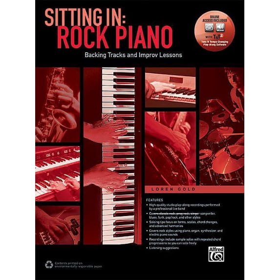 Sitting in: Sitting in -- Rock Piano: Backing Tracks and Improv Lessons, Book & Online Audio/Software (Paperback)