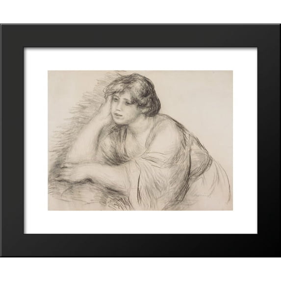Sitting Girl 20x24 Framed Art Print by Renoir, Pierre Auguste