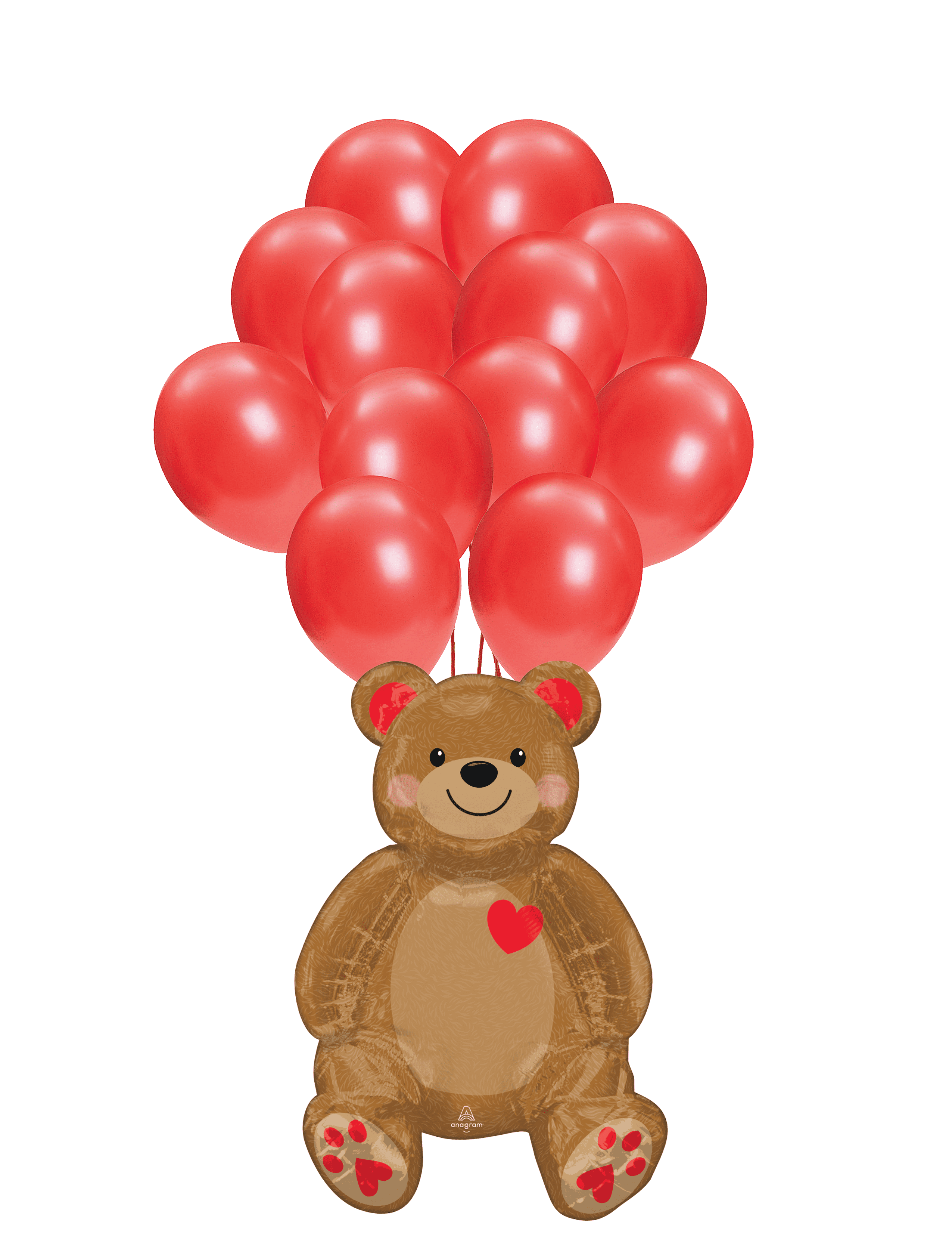 Valentine Teddy Bear With Red Balloon