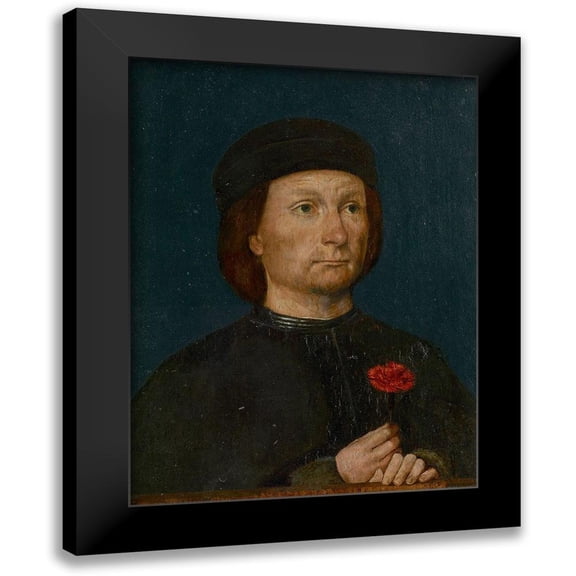 Sittow, Michael 19x24 Black Modern Framed Museum Art Print Titled - Portrait of a Man with a Pink