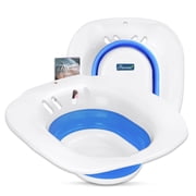 Sitz Bath Bowl for Toilet Basin by Fivona (Pure Blue) - Perfect for Epsom Salt Soaks (Soaking Blend Sold Separately)