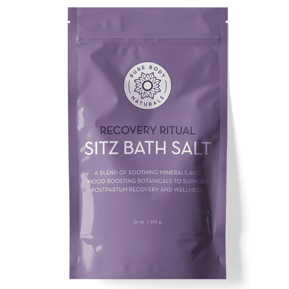 Sitz Bath Epsom Salt for Postpartum Care and Hemorrhoid Treatment, 32 oz by Pure Body Naturals.