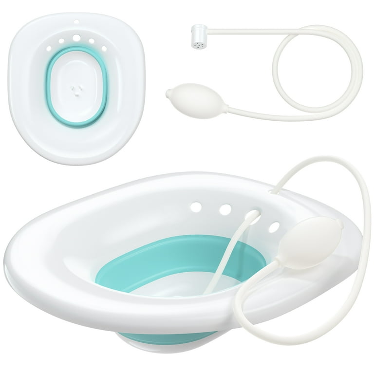 Sitz Bath Foldable Squat Free Sitz Bath Sits Bath Kit for Women Wider Seating Area Deeper Bowl