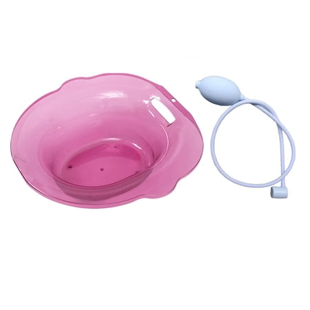 Sitz Bath for Toilet Seat /Hip Bath/ Portable /Wider Seating Area /Reusable/ Universal Hangable Toilet Tub Anti Overflow Bidet for Women Men Pink with flusher
