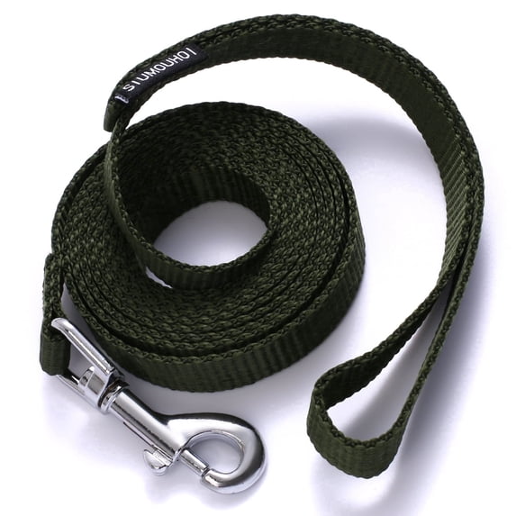 Siumouhoi 6 FT Puppy/Dog Leashes, Strong Traditional Style Leash with Easy to Use Collar Hook,Dog Lead Great for Small and Medium and Large Dog (5/8 in x 6 ft,Military Green)