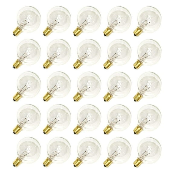 Sival 40120 - 5 watt G40 Candelabra Screw Base Clear (25 pack) Christmas Light Bulbs