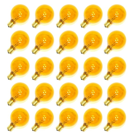 Sival 70178 - G50 Intermediate Screw Base Transparent Yellow (25 pack) Christmas Light Bulbs