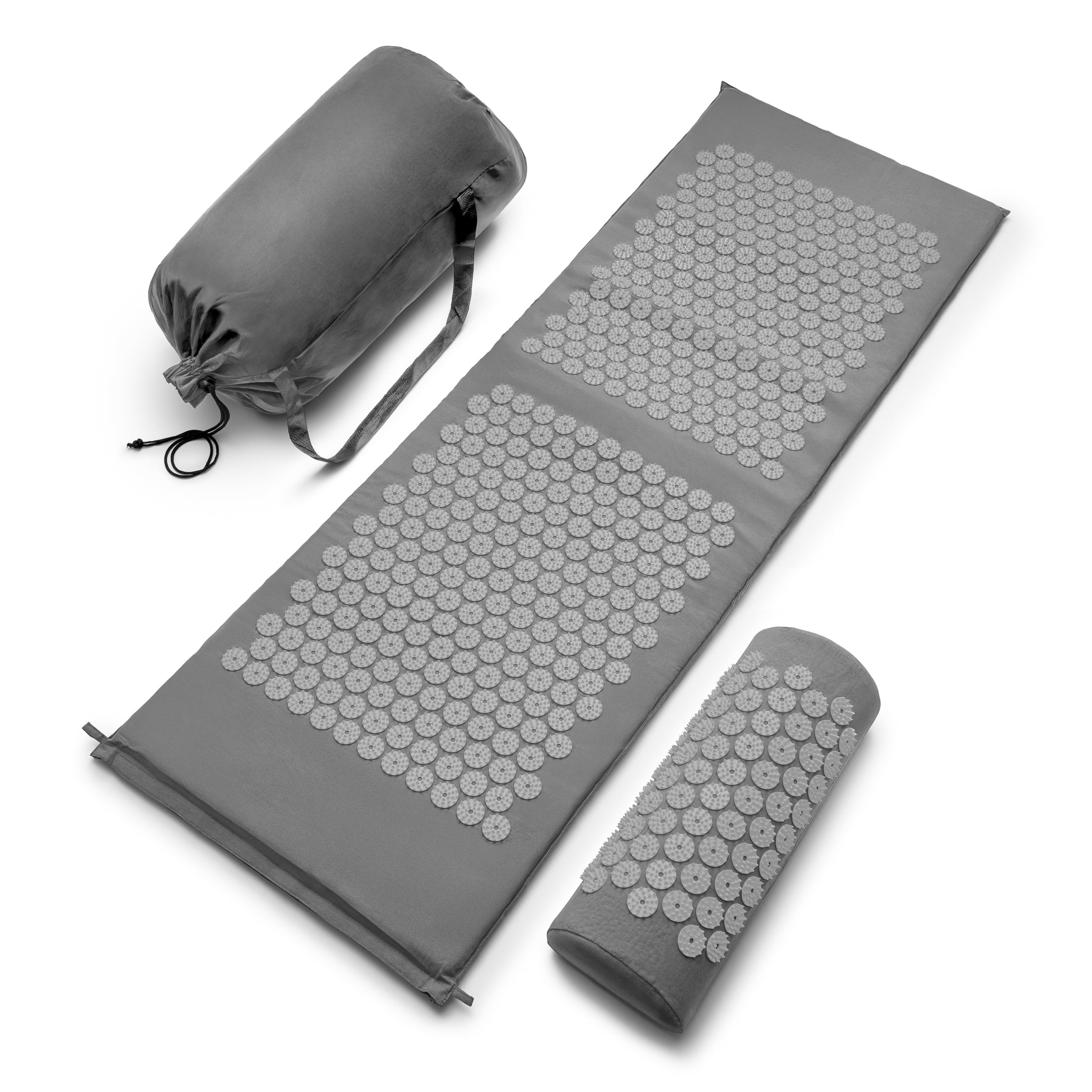 Sivan Health and Fitness Large Acupressure Mat and Pillow Set - Grounding Mat for Stress, Back & Neck Pain - Acupuncture Point Massage Mat - Includes Carry Bag