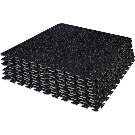 GGI International Puzzle Exercise Mat High Density Rubber Interlocking Gym Tiles (Grey Dots)