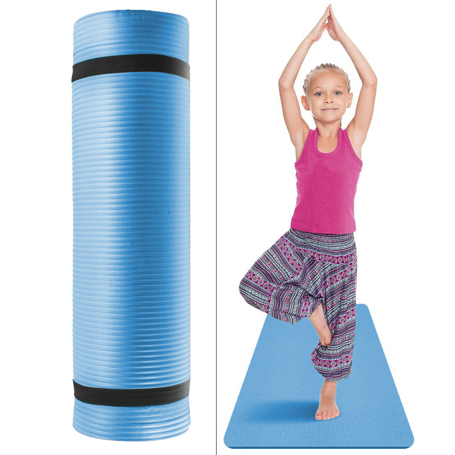 Sivan Health and Fitness Kids Exercise Yoga Mat with Carry Strap