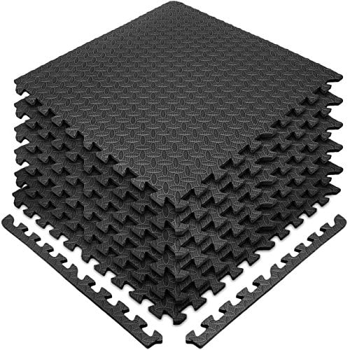 Sivan Health and Fitness Puzzle Exercise Mat High Quality EVA Foam Interlocking Tiles (Black, 6 Pieces)