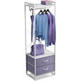 thumbnail image 1 of Sivan Home Décor Clothing Rack with Drawers - Standalone Garment Rack to Hang Shirts, Dresses, & Jackets - Tall Closet Storage Organizer (Purple), 1 of 5
