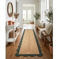 thumbnail image 1 of Sivi 2.6 x 10 Feet Handmade Scallop Braided Jute Rug - Natural Jute Runner Rug, 1 of 15
