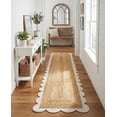 thumbnail image 1 of Sivi 2.6 x 12 Feet Handmade Scallop Braided Jute Rug - Natural Jute Runner Rug, 1 of 15