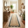 thumbnail image 1 of Sivi 2.6 x 12 Feet Handmade Scallop Braided Jute Rug - Natural Jute Runner Rug, 1 of 15