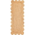 thumbnail image 1 of Sivi 2 x 5 Feet Handmade Scallop Braided Jute Rug - Natural Jute Runner Rug, 1 of 11