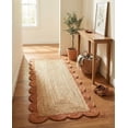 thumbnail image 1 of Sivi 2 x 5 Feet Handmade Scallop Braided Jute Rug - Natural Jute Runner Rug, 1 of 15