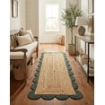 thumbnail image 1 of Sivi 2 x 5 Feet Handmade Scallop Braided Jute Rug - Natural Jute Runner Rug, 1 of 15
