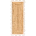 thumbnail image 1 of Sivi 2 x 5 Feet Handmade Scallop Braided Jute Rug - Natural Jute Runner Rug, 1 of 12