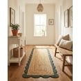 thumbnail image 1 of Sivi 2 x 6 Feet Handmade Scallop Braided Jute Rug - Natural Jute Runner Rug, 1 of 15