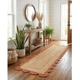 thumbnail image 1 of Sivi 2 x 8 Feet Handmade Scallop Braided Jute Rug - Natural Jute Runner Rug, 1 of 13
