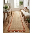 thumbnail image 1 of Sivi 3 x 14 Feet Handmade Scallop Braided Jute Rug - Natural Jute Runner Rug, 1 of 15