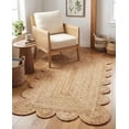 thumbnail image 1 of Sivi 3 x 5 Feet Handmade Scallop Braided Jute Rug - Natural Jute Area Rug, 1 of 15
