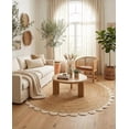 thumbnail image 1 of Sivi 8 x 8 Feet Handmade Scallop Braided Jute Rug - Natural Jute Round Rug, 1 of 14