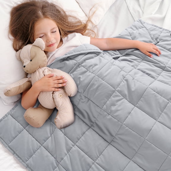Sivio Kids Weighted Blanket 3lbs for Summer, Cooling Soft Breathable Heavy Bed Blankets for Better Sleep, Machine Washable, 36" x 48" Solid Gray