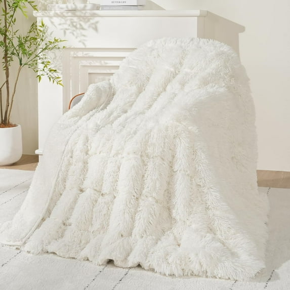 Sivio Milk White Weighted Blanket Queen 15 lbs, Soft Cloud-Like Warm Heavy Throw Blanket, Helps Better Relaxation, 60"x80"