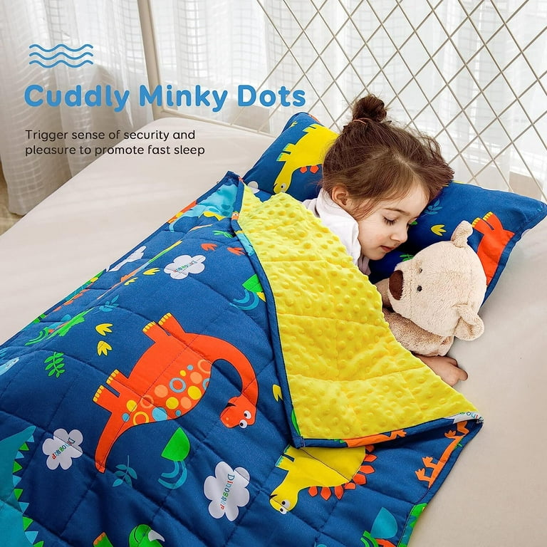 Sivio Toddler Nap Mat with Weighted Blanket and Pillow Sleeping Bag for Kids Toddler Boys and Girls Nap Mat for Daycare Preschool Kindergarten.