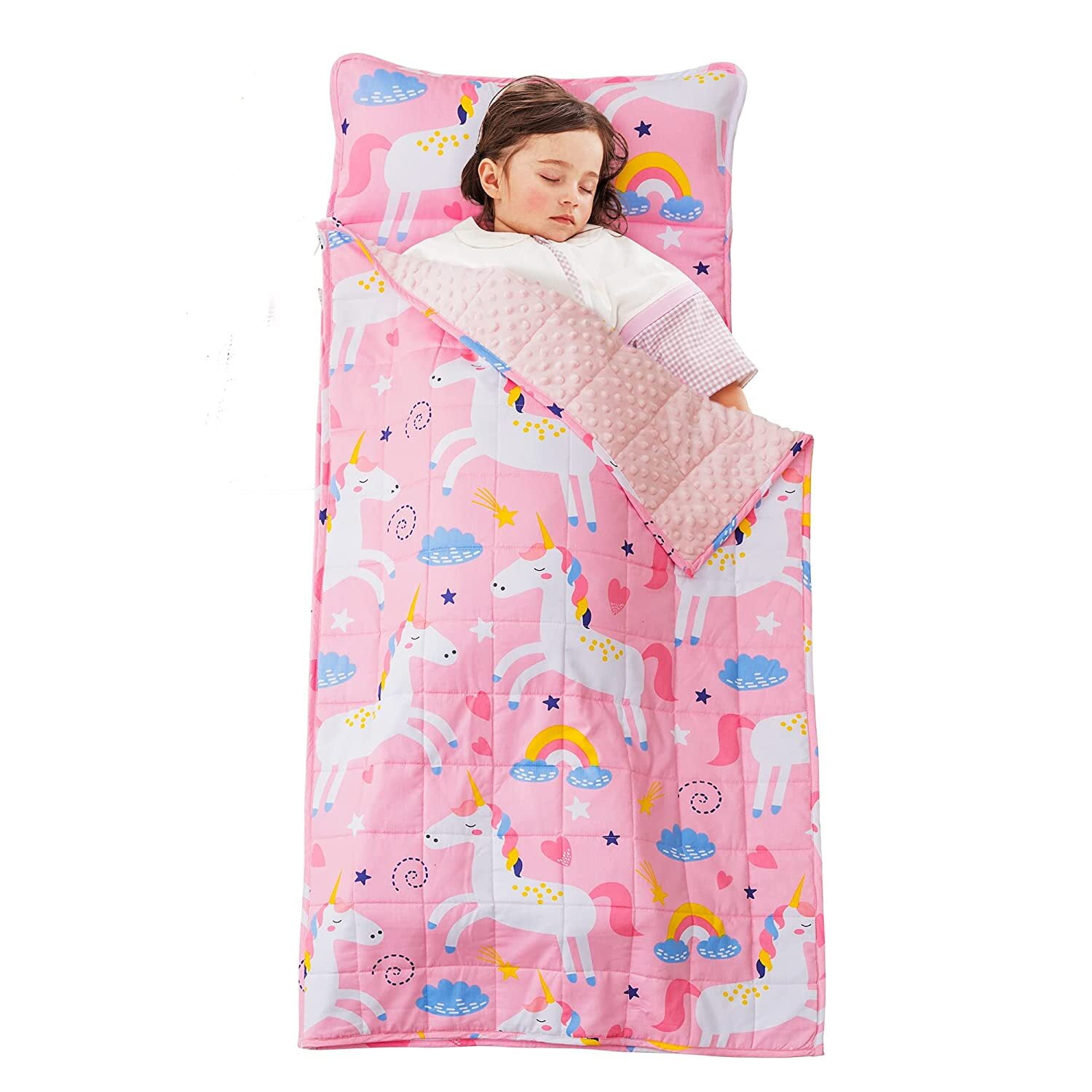 Sivio Toddler Nap Mat With Weighted Blanket And Pillow, Kid's Sleeping ...