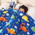 thumbnail image 1 of Sivio Kids Weighted Blanket 5lbs, Anxiety Relief Calming Heavy Blanket for Bed, Sofa and Nap Time, 36"x48" Dark Blue Dinosaurs, 1 of 9