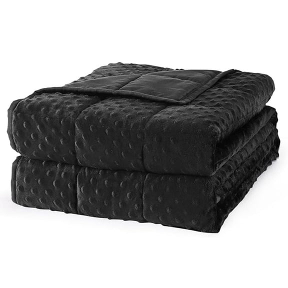 Sivio Weighted Blanket for Adults Queen Size, Minky Heavy Blanket with Glass Beads for Bed Sofa Chair, Soft Reversible for All Season, Machine Washable, 60"x80" 15lbs, Black