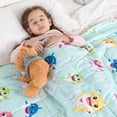 thumbnail image 1 of Sivio Weighted Blanket for Kids, Quiet Even Weight, Easy Care Small Weighted Comfort Blankets, Children Bedding Gifts, 5lbs 36"x48", Blue Shark, 1 of 9