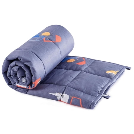 Sivio Calming Weighted Blanket for Kids, Ultra-Soft 100% Cotton Heavy Blanket for Rest Time, 3lbs 36" x 48", Blue Car