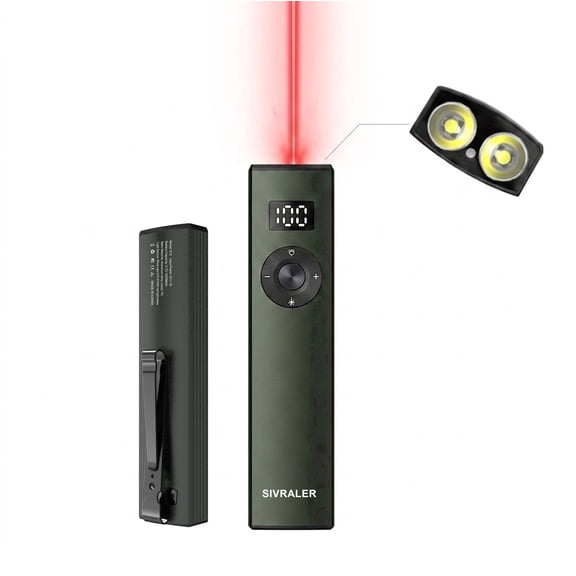 Sivraler ArkPro EDC Flat Flashlight Rechargeable with Red Beam and White LED, High Lumen USB-C Pocket Flashlight for Camping, Emergency and Work Use