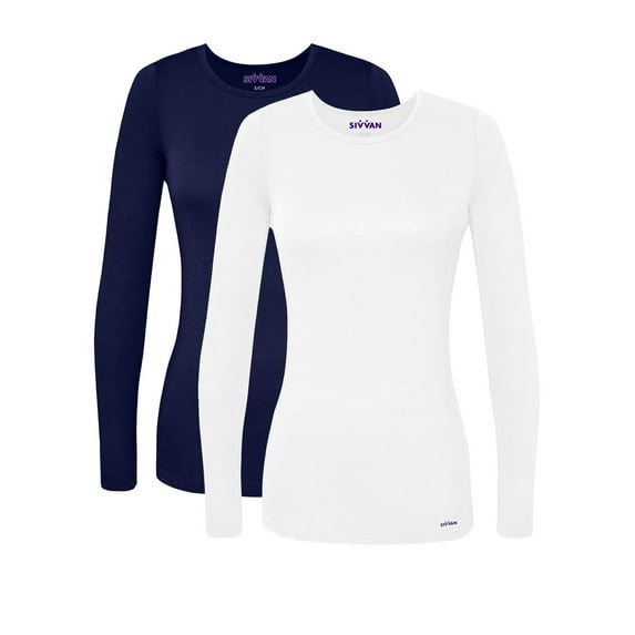 Sivvan 2 Pack Women's Comfort Long Sleeve Multi Color T-Shirt / Underscrub Tee
