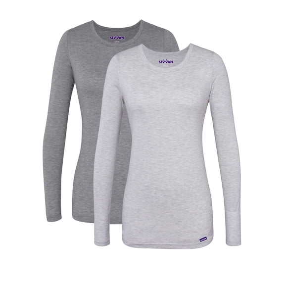 Sivvan 2 Pack Women's Comfort Long Sleeve Multi Color T-Shirt / Underscrub Tee