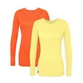 thumbnail image 1 of Sivvan 2 Pack Womens Comfort Long Sleeve Multi Color T-Shirt/Underscrub Tee - S85002M - Citron/Neon Orange - XXS, 1 of 5