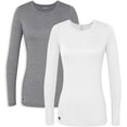 thumbnail image 1 of Sivvan 2 Pack Womens Comfort Long Sleeve Multi Color T-Shirt/Underscrub Tee - S85002M - DG/WT - XL, 1 of 5