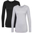 thumbnail image 1 of Sivvan 2 Pack Womens Comfort Long Sleeve T-Shirt/Underscrub Tee - S85002M - BK/MR - 3X, 1 of 5
