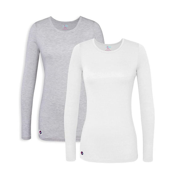 Sivvan 2 Pack Womens Comfort Long Sleeve T-Shirt/Underscrub Tee - S85002M - MR/WT - 3X