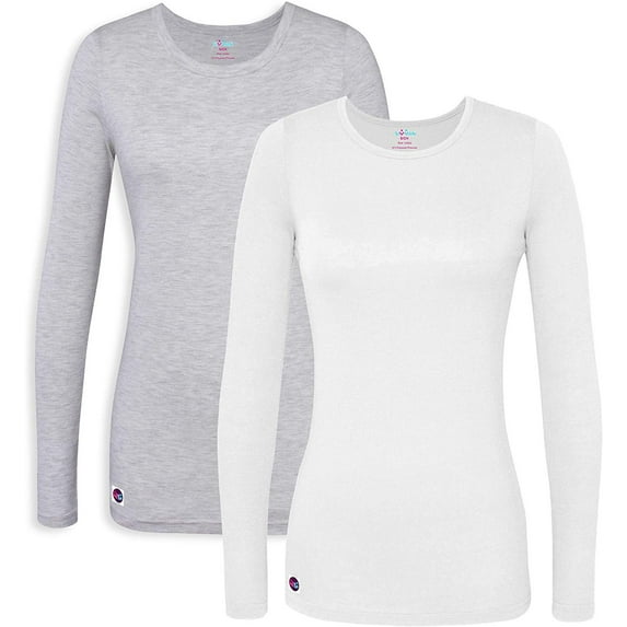 Sivvan 2 Pack Womens Comfort Long Sleeve T-Shirt/Underscrub Tee - S85002M - MR/WT - XL