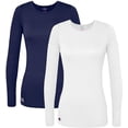 thumbnail image 1 of Sivvan 2 Pack Womens Comfort Long Sleeve T-Shirt/Underscrub Tee - S85002M - NY/WT - 3X Navy/White, 1 of 5