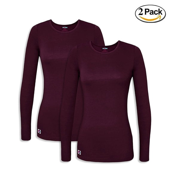 Sivvan 2 Pack Womens Comfort Long Sleeve T-Shirt / Underscrub Tee