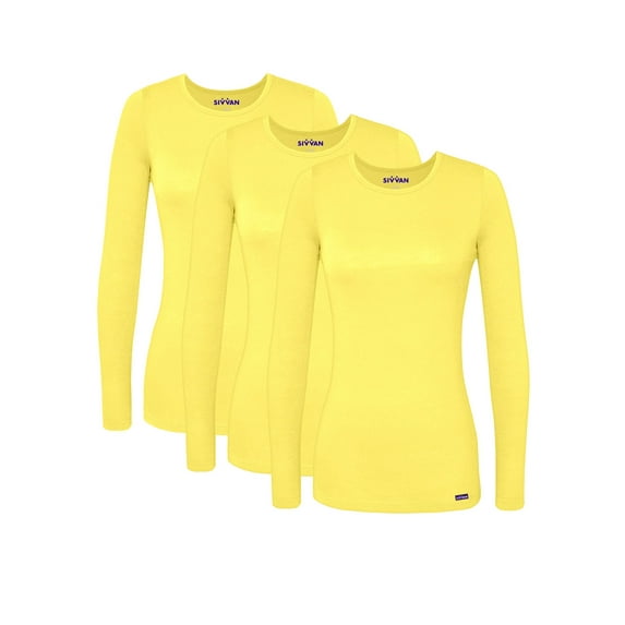 Sivvan 3 Pack Women's Comfort Long Sleeve T-Shirt / Underscrub Tee